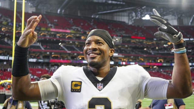 New Orleans Saints QB Jameis Winston Celebrates Defeating Falcons